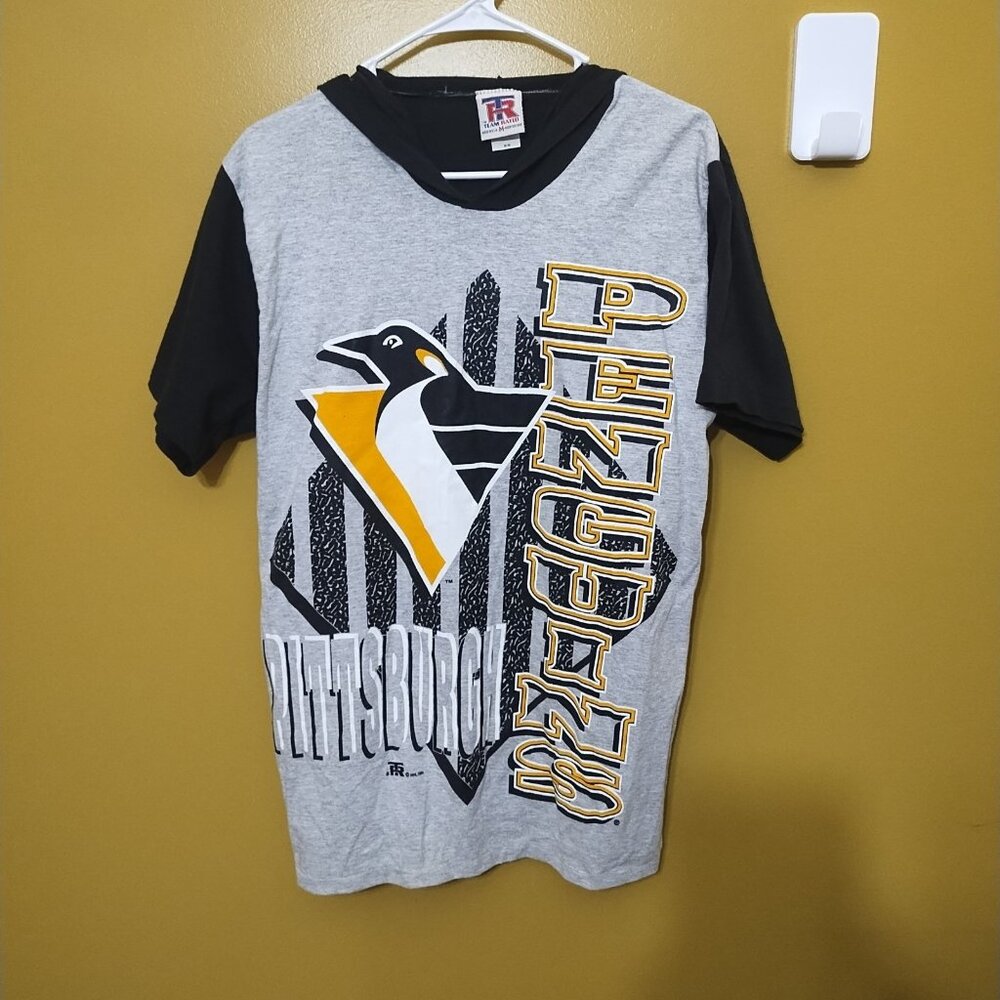 Vintage 80's Team Rated Pittsburgh Penguins Cotton T Shirt M Made in USA